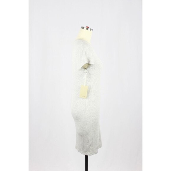 NWT Aritzia WILFRED FREE Go-To Grey Ribbed Jersey Mini T-Shirt Dress, Size M - Picture 2 of 13